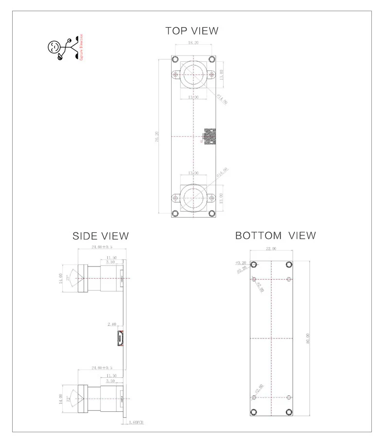 Imagem -06 - Dual Lens Usb Câmera Module Comprimento Focal Ajustável Driver Livre para Reconhecimento Facial Detecção de Profundidade ar 72 Graus 1mp Ov9732