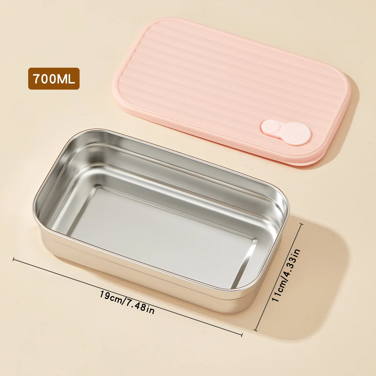 WORTHBUY Lunchbox aus Edelstahl 304, mit Deckel, tragbarer Obstsalat-Lebensmittelbehälter, stapelbar, auslaufsicher, Bento-Box für Studenten