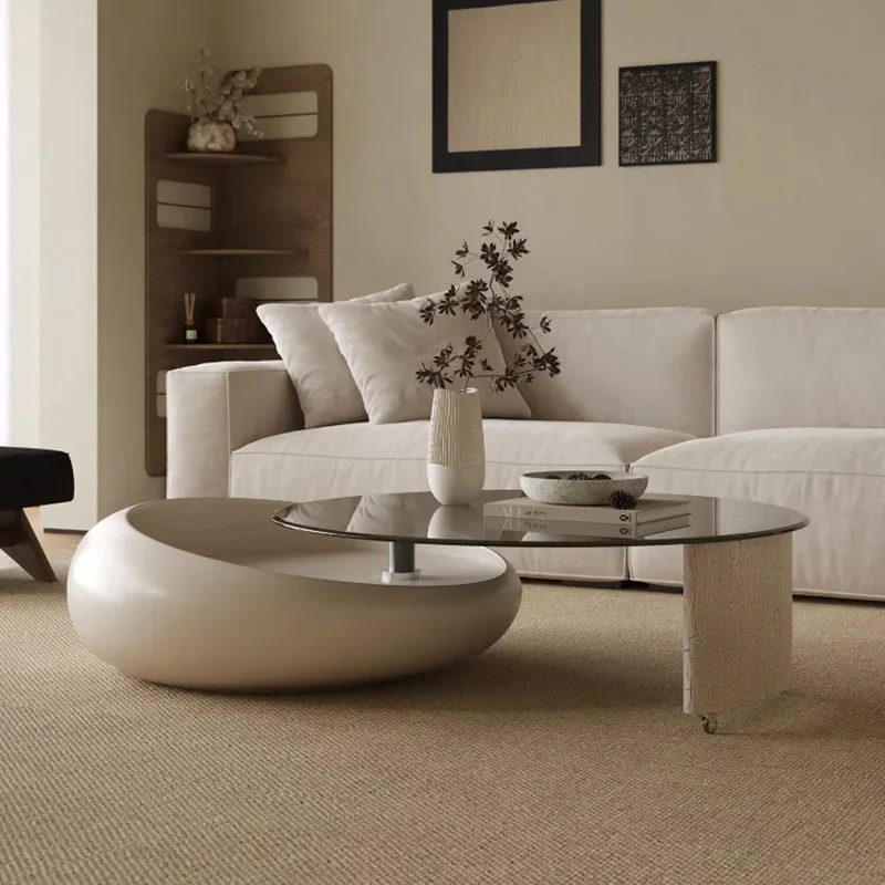 

Modern Cheap Coffee Table Clear Korea Minimalist Floor Coffee Table Balcony White Mesa Auxiliar Salon Living Room Furniture