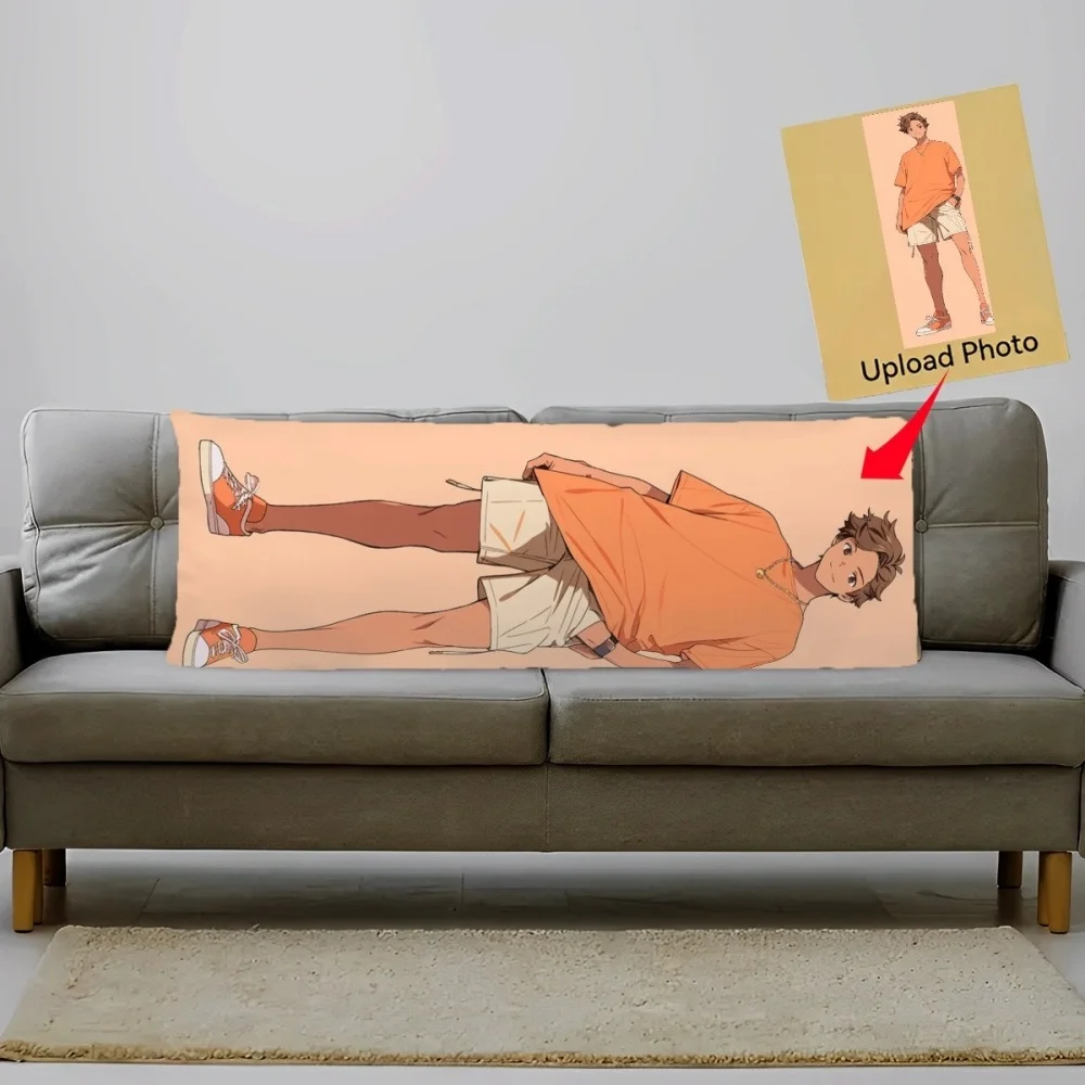 Customized Full-Body Long Body Pillow, Personalized Anime Photo Print Shaped Cushion, Self-Uploaded Image Rectangular Pillow, Creative Birthday Gift for Couples, Sofa Bed Decoration - view 3
