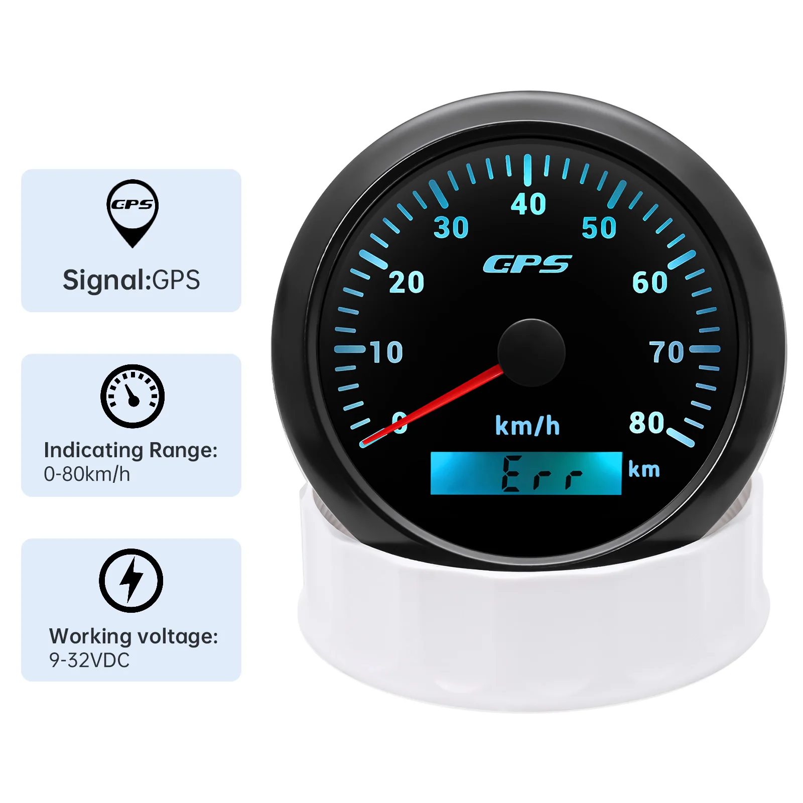 Compteur de vitesse LED avec antenne GPS, moto, bateau, voiture, camion, jauge de vitesse, 9-32V, 30, 60, 80, 120, 200 km/h, 85mm, 7 documents