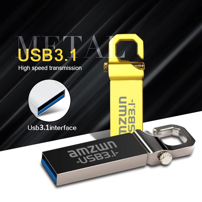 Metal USB3.1 Flash Drive 128GB 64GB 32GB 16GB Pendrive Office Storage Memory Stick Usb 3.1