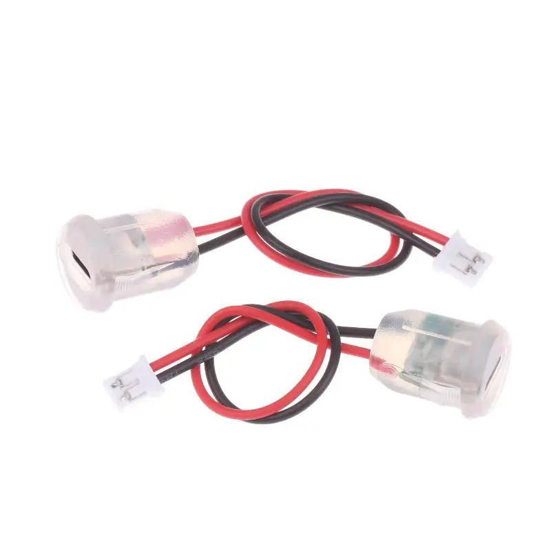 1/3/5Pcs Type C Female Socket Jack Connectors Waterproof 2 Wire Pigtail Cable With LED Lights 3A 5V Fast Charger Power Port