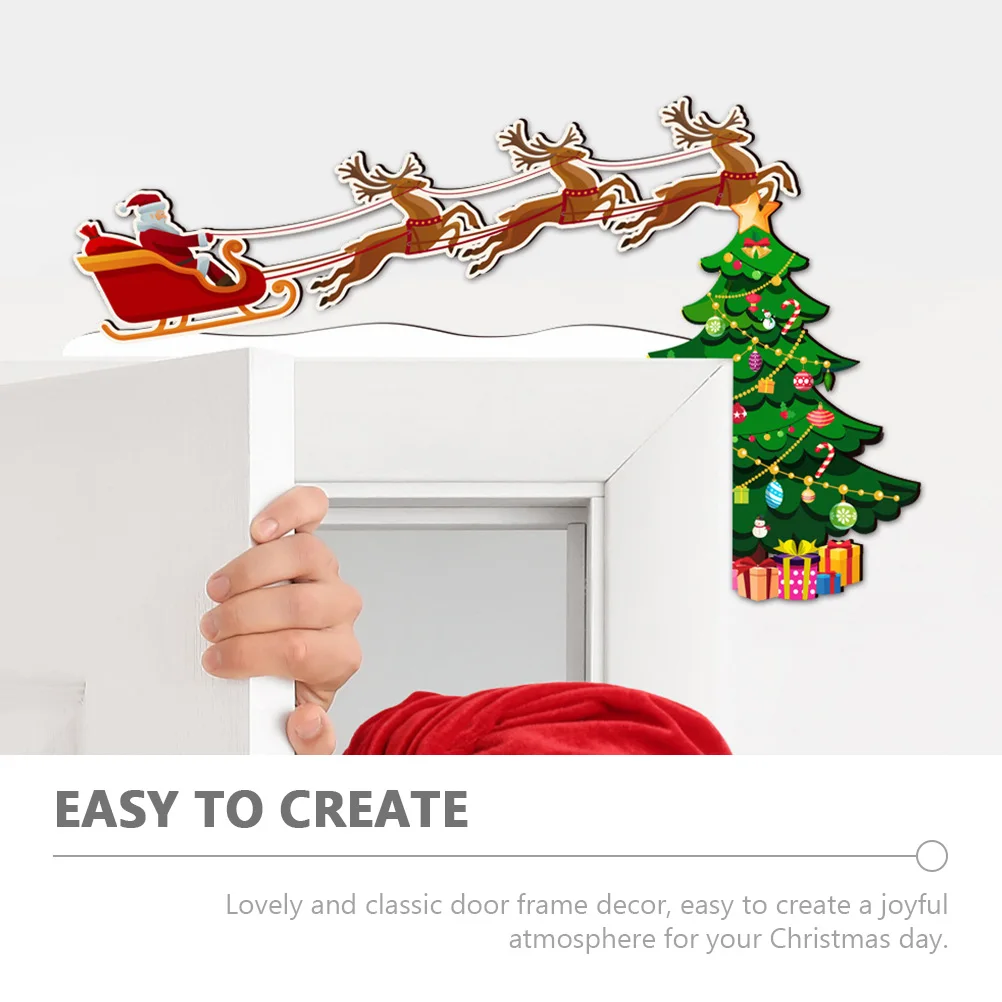 

Deer Trolley Decoration Xmas Ornaments Christmas Decorations Holiday Corner Door Frame Three-dimensional