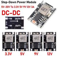 5/10pcs DC-DC Buck Converter Step Power Supply Module 5V-30V To 3.3V 5V 9V 12V 3A Voltage Regulator for Car Motorcycle Battery