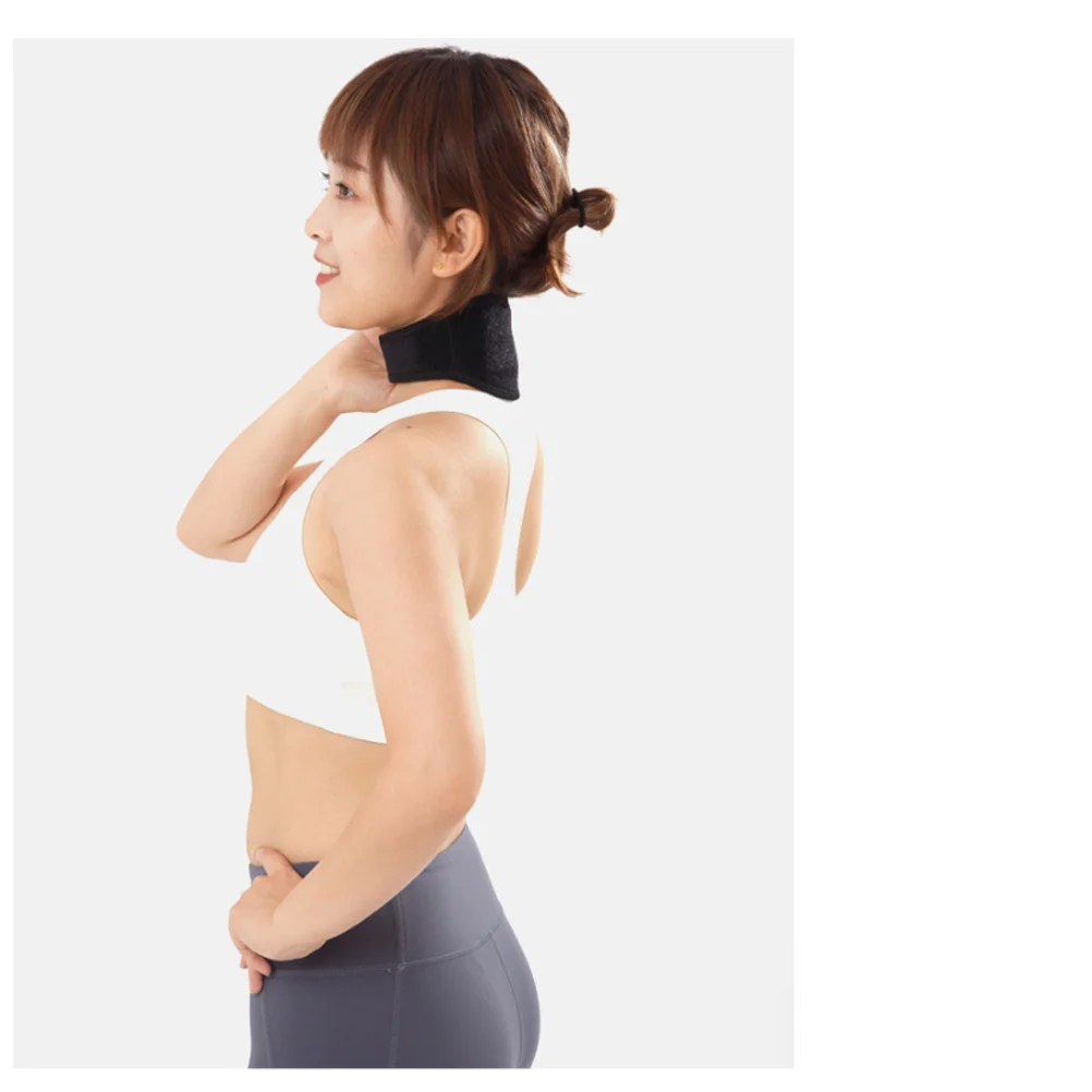 1 مجموعة الرقبة مدلك حزام التدفئة الكهربائية لدعم عنق الرحم تنفس النسيج لتخفيف الآلام جهاز الرقبة حامي غطاء ل #3