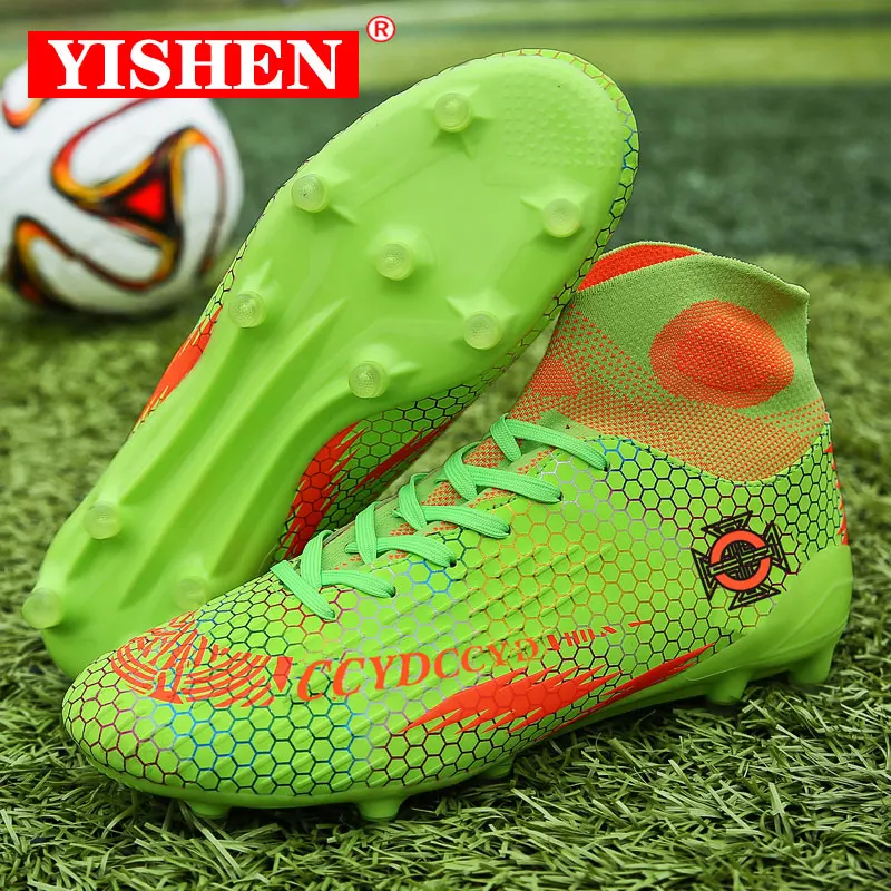 

YISHEN Men's Cleats Football Soccer Shoes High-top Spikes Football Shoes For Youth Professional Training Ankle Boots Sneakers