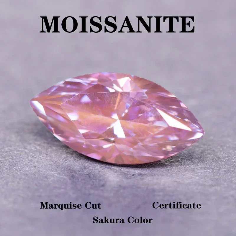 

Муассанит огранки цвета сакуры, камень для подвесок, изготовления ювелирных изделий, кольцо «сделай сам», ожерелье, серьги, основные материалы с сертификатом