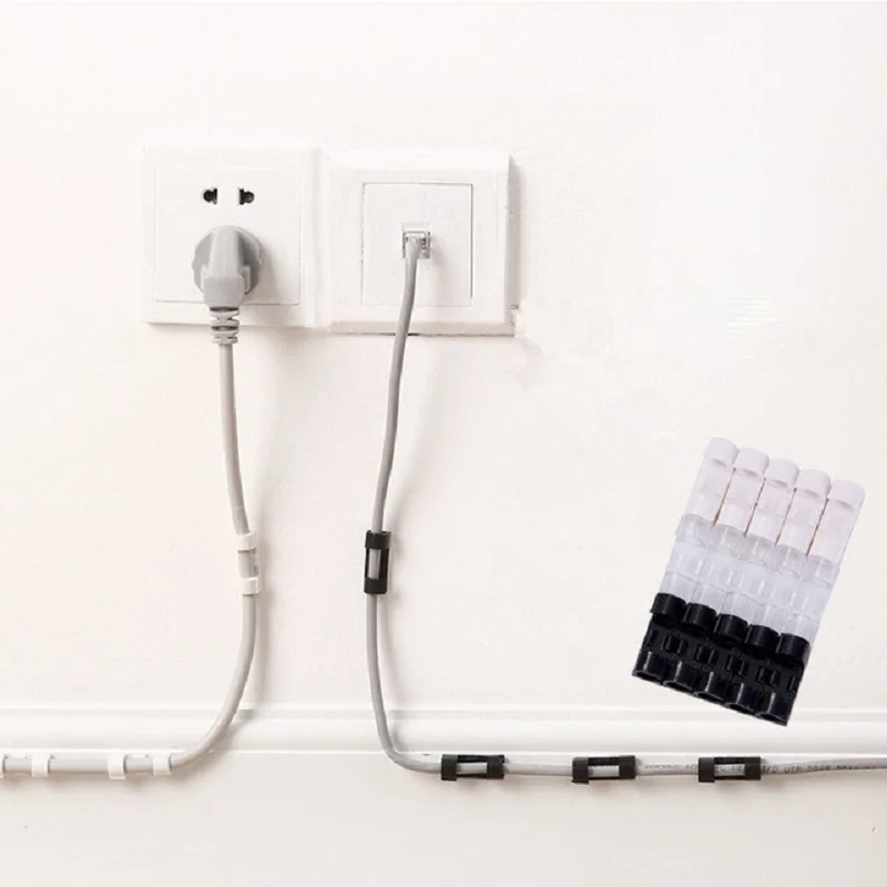 Universal Cable Organizer Clips Cable Management DesktopWorkstation Wire Manager Cord Holder USB Charging Data Line Winder