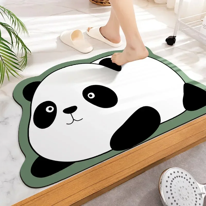 Cute Diatom Super Absorbent Bathroom Mat CartoonNon-Slip Mud Toilet Pad Quick-Drying Bath Mat Floor Mat