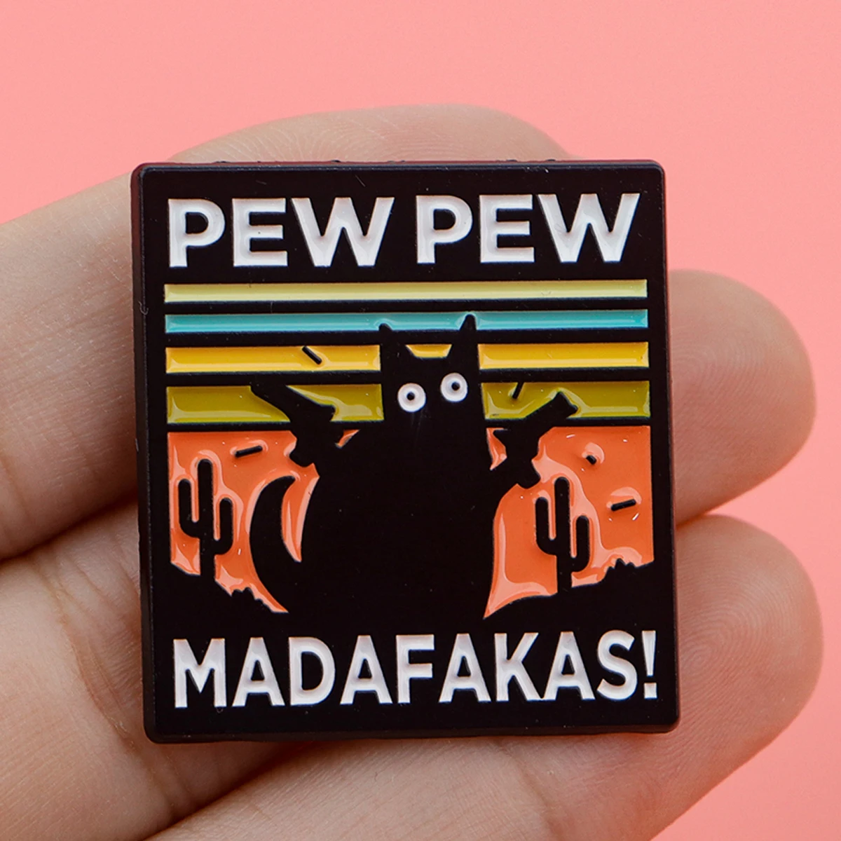 Bottled Menace Evil Black Cat Enamel Pin Funny Badge Metal Lapel Brooch For Backpacks Brooches Fashion Jewelry Accessories Gifts