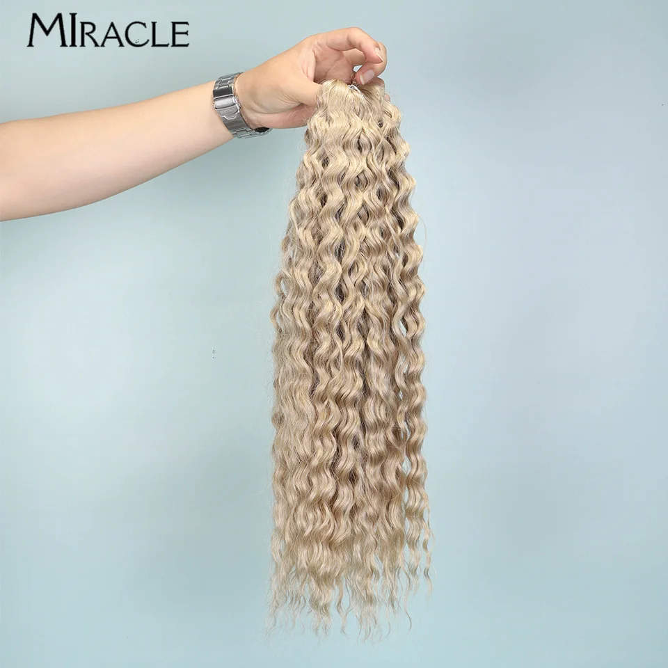 MIRACLE-extensiones de cabello sintético para mujer, pelo trenzado de 22 pulgadas, fibra de Cosplay de ganchillo, suave, resistente al calor, Bolnde