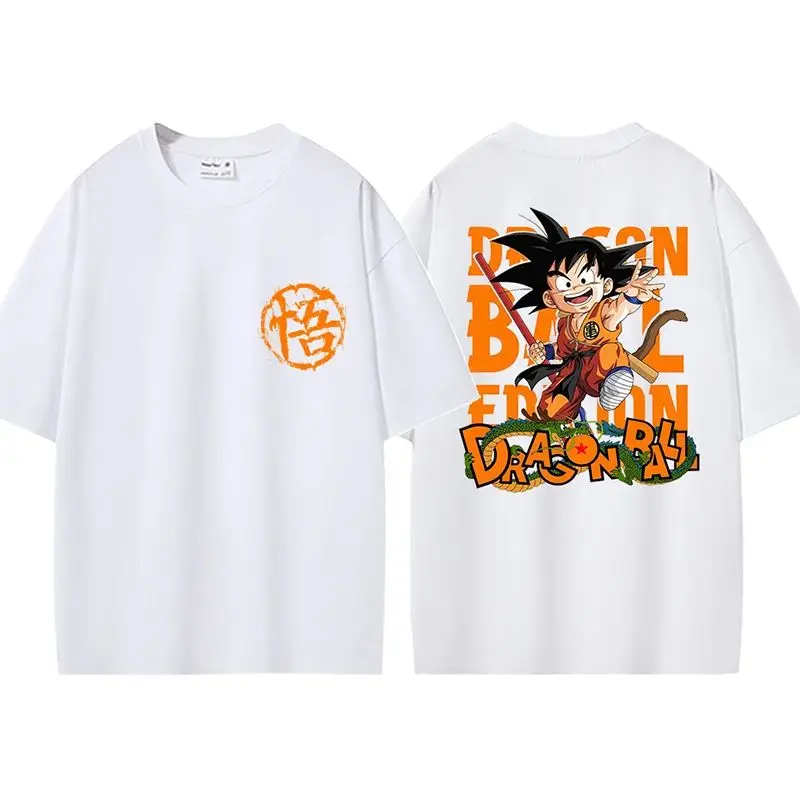 2026 Summer Dragon Ball T-Shirt 100% Cotton Kid Goku & Shenron Oversized Loose Breathable Gym Streetwear Unisex Tee for Adults K view 2