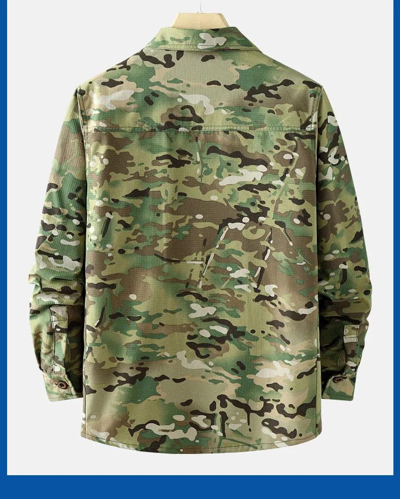 Schnell trocknender, atmungsaktiver Mesh-Camo-Arbeitsanzug, mikroelastisch, schmutzabweisend, zweiteilige Arbeitsschutzuniform für den Bau A – Detail 15