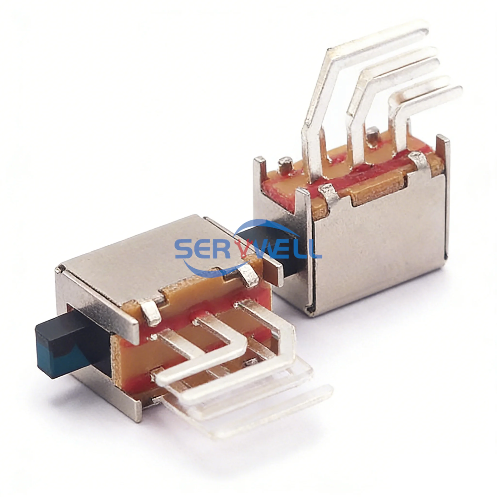 5Pcs PS-22F93 Unlock Momentary Push Button Slide Power Switch with Bent Foot and no fixed foot