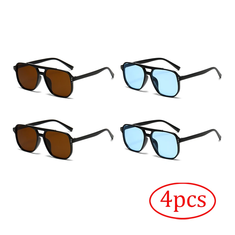 멀티 피스 조합 선글라스, 패셔너블하고 심플한 대형 프레임 선글라스, 클래식 더블 빔 여성용 선글라스