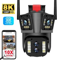 IPC360 HOME 8K 16MP 4 lentes 3 pantallas 10X Zoom Wifi cámara PTZ Color visión nocturna detección de movimiento Audio bidireccional cámara de seguridad