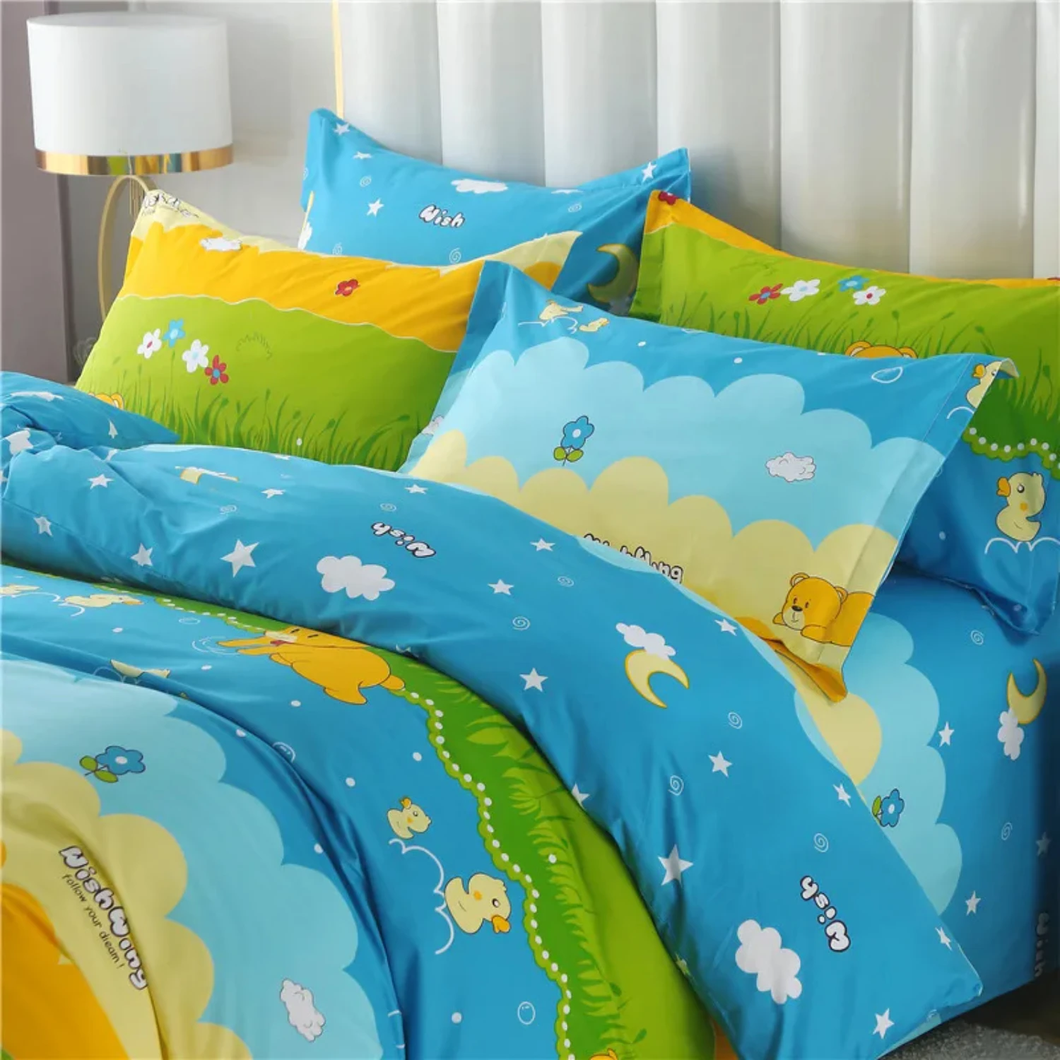 ﻿ 100% Cotton Bedding Comforter Cover Set with Pillowcase housse de couette 220x240 Duvet Cover set Animals Print King Size