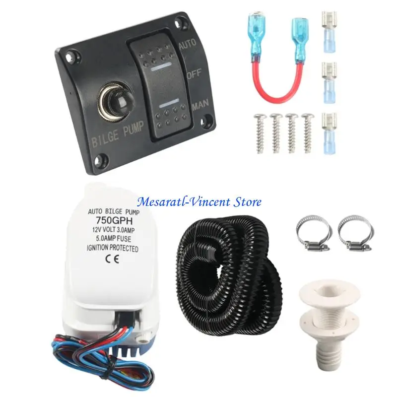 A70F Marine Automatic Bilge Pump 1100GPH 750GPH Two Rate Water Drainage System For Vessels And Kayaks