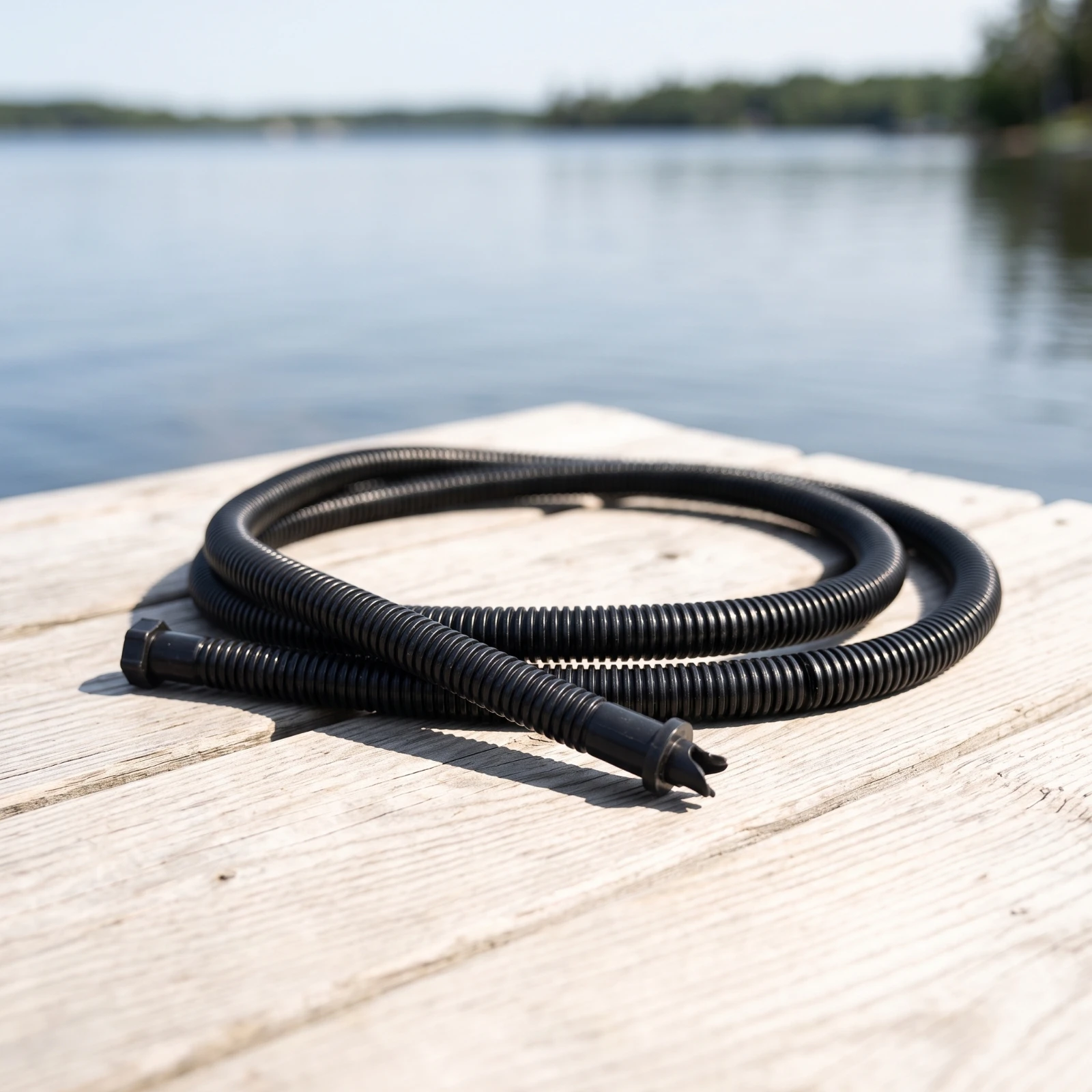 Inflation Pump Hose with Fittings Threaded Corrugated Pump Hose Coiled for Inflatable Equipment