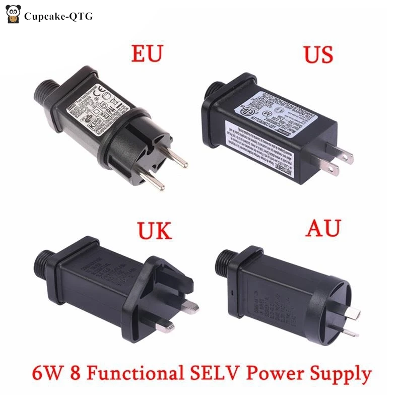 1pc 8 Functional SELV LED Lamp Driver Switch Adapter EU | US | UK | AU Plug Laser Lighting Power Supply 6W DC 30/31V