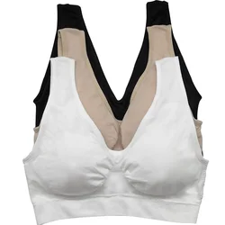 Sexy women push up  BREAST   bra big size backless  bras plus size wireless brassiere breathable seamless bra 1pcs wfws01