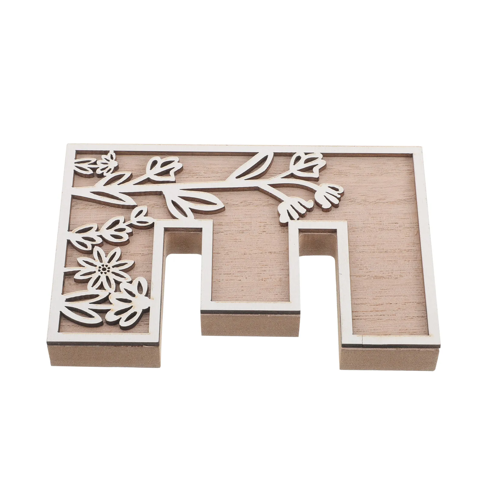 Farmhouse Wood Letters for Wall Decor 4.96x3.31inch Large Alphabet E Floral Wooden Initials Home Decoration Nursery Name Sign