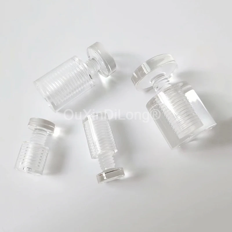 200PCS Size 19X19mm Clear Standoffs Glass Standoff Nail Acrylic Standoff Screws Wall Mounting Sign Holder Advertising GF1256