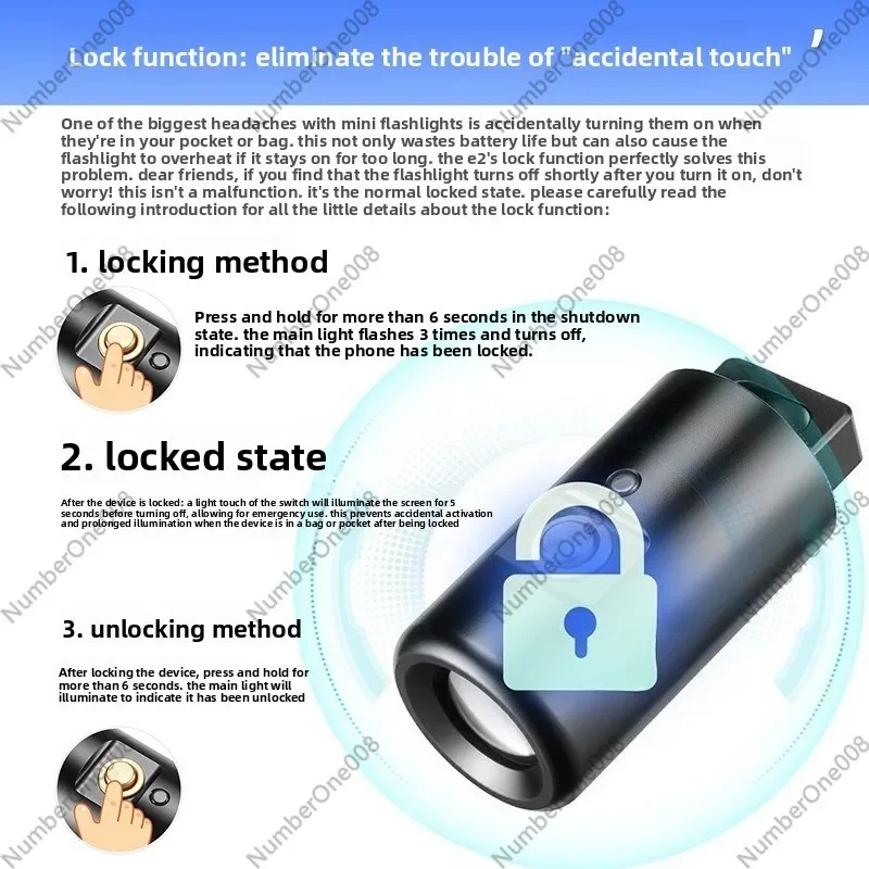 Mini Magnetic Charging Multifunctional Flashlight, High Power Portable LED Keychain Torch for Outdoor Camping