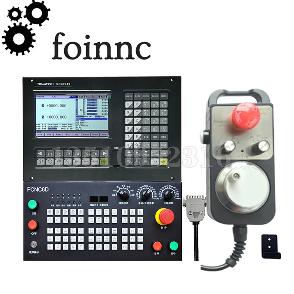 Cnc9640/Cnc9650 Macro Plc Function A9 Lathe Milling Machine Cnc System Kit 4/5 Axis Cnc Router Controller Hand Wheel Mpg + Panel