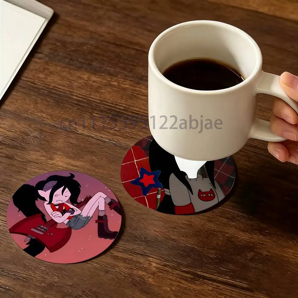 M-Marceline the Vampire Queen Wooden Cup Mat Cappuccino Vodka Juice Water Coaster for Flower Shop