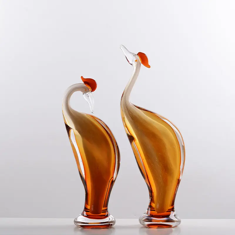 Ruihe Chengxiang, glazed crane, light luxury and high-end living room ornaments, entrance decorations, TV cabinets, handicrafts
