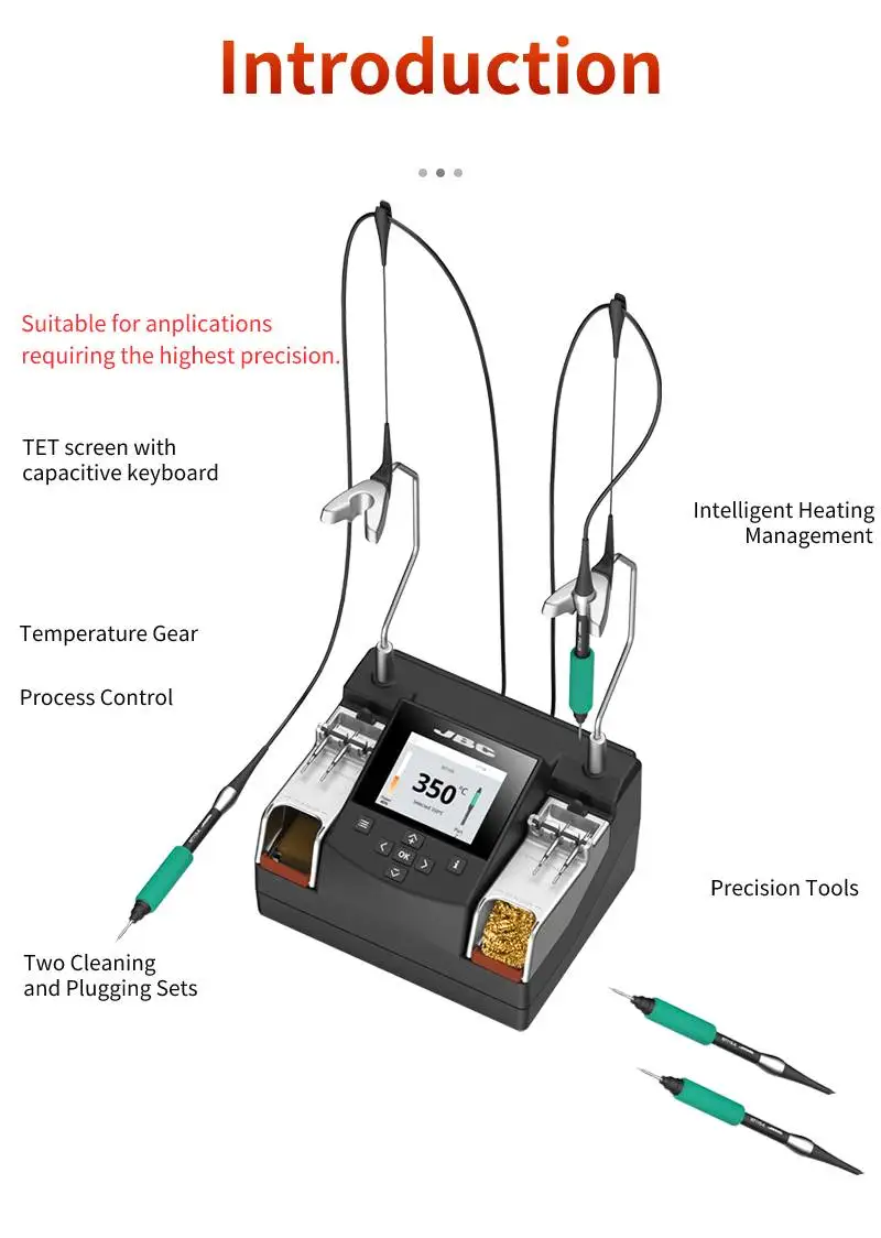 Imagem -06 - Original Jbc Nase2c 2-tool Nano Estação de Solda de Retrabalho com Ponta de Ferro de Solda C115