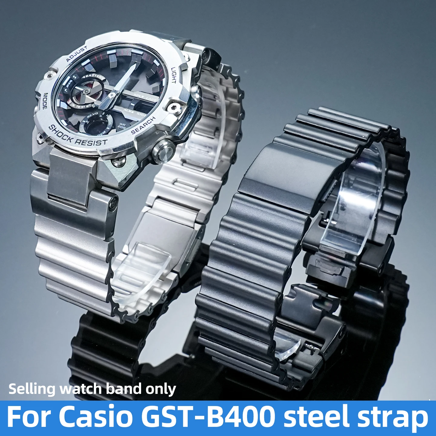 

GST-B400 выпуклый ремешок из нержавеющей стали для Casio G-SHOCK GST B400, мужской металлический модифицированный ремешок для часов, сменный браслет, аксессуары