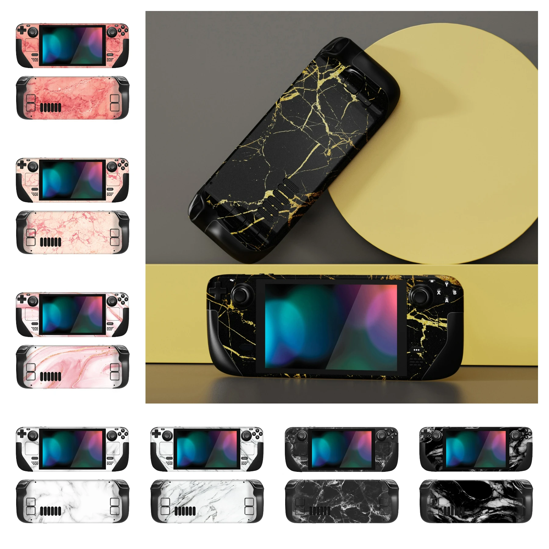 

PlayVital Full Set Protective Skin Decal for Steam Deck LCD and OLED, Stickers Vinyl Cover - Marble Series