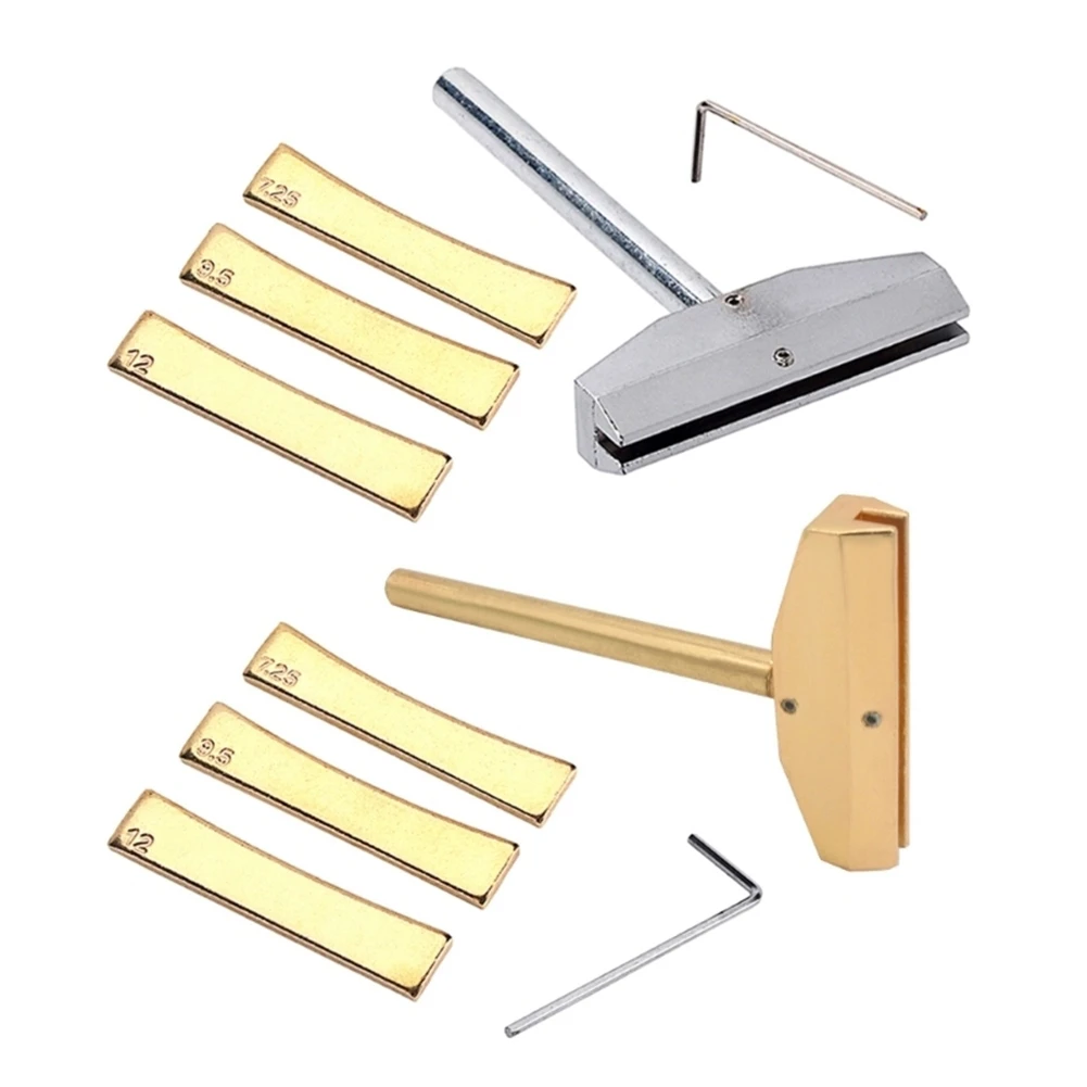 A99I-Fretboard Press Caul With Brass Radian Inserts Fretting Tool Guitar Bass Fingerboard Pressing Tool Gold