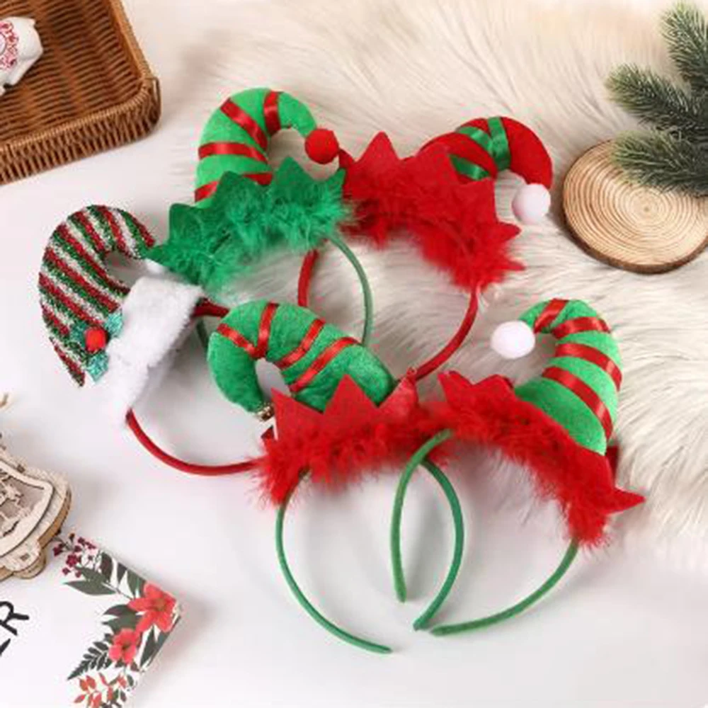 Christmas Hair Accessories Decorative Festive Adjustable Santa Claus Headpiece Holiday-Themed Christmas Hair Band For New Year