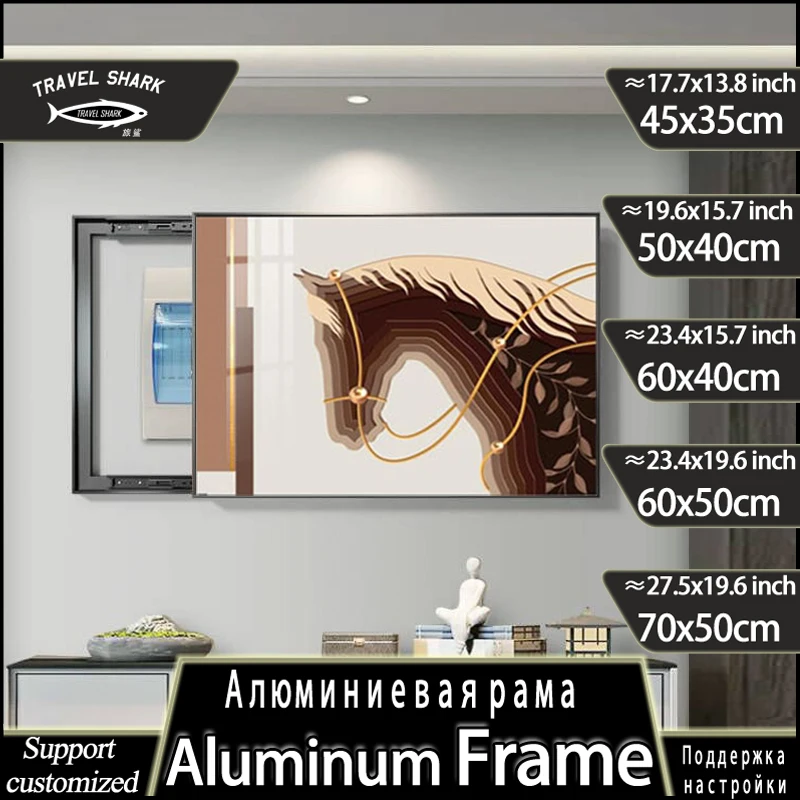 Decorative Painting Of Electric Meter Box Home Living Room Creative Wall Art Pictures Mural Decor Poster Punch-Free With Frame