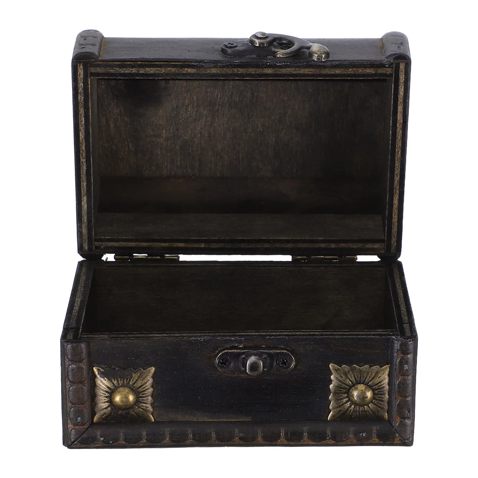 Wooden Storage Box Retro Desktop Organizer for Jewelry Keepsakes Multi Purpose Decorative Treasure Chest