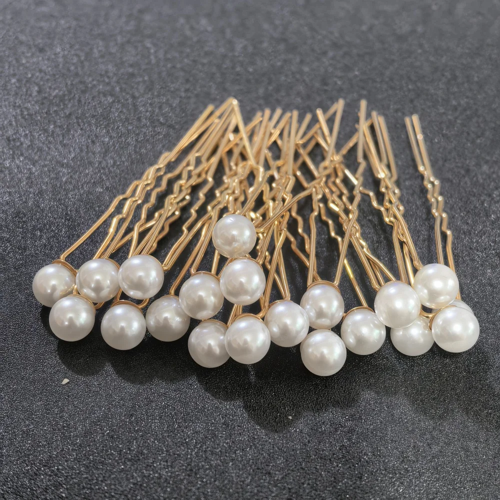 20pcs set U Shape Rose Hairpins For Bridal Women Girls Crystal Hair Clip Pins Birde Hair Accessories Hair Styling Tools