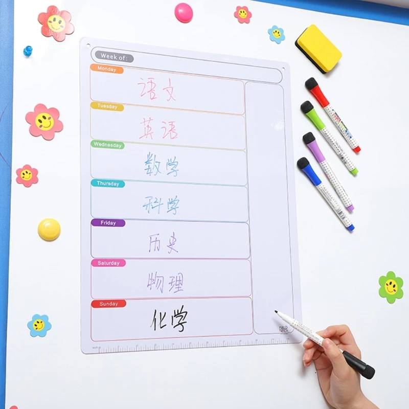 تقويم الثلاجة الأسبوعي، لوحة المذكرات المغناطيسية، مخطط تقويم السبورة البيضاء
