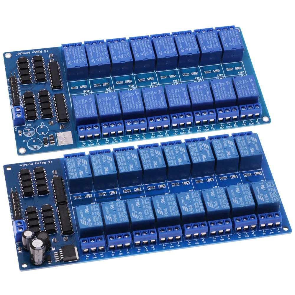 5V 12V 16 Channel Relay Module Interface Board For Arduino PIC ARM DSP PLC With Optocoupler Protection LM2576 Power