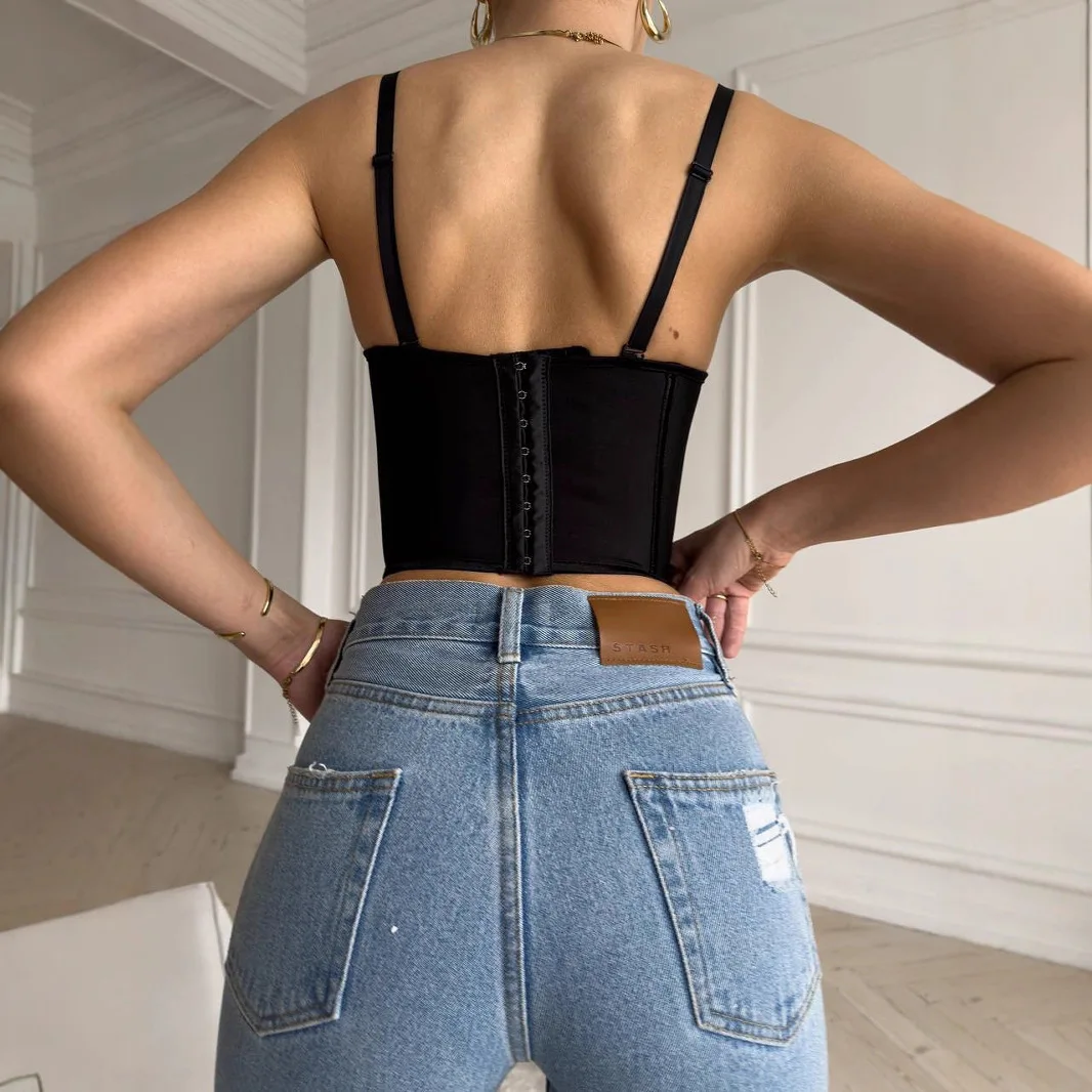 Frauen Leibchen Neue Stil Hot Girl Innere Tragen Strap Äußere Tragen Fishbone Taille Cincher Bustier Rohr Top