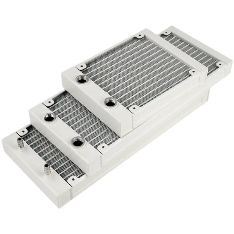흰색 PC 수냉 라디에이터 120/240/360mm 알루미늄 라디에이터, G1/4 나사산으로 액체 냉각 방열