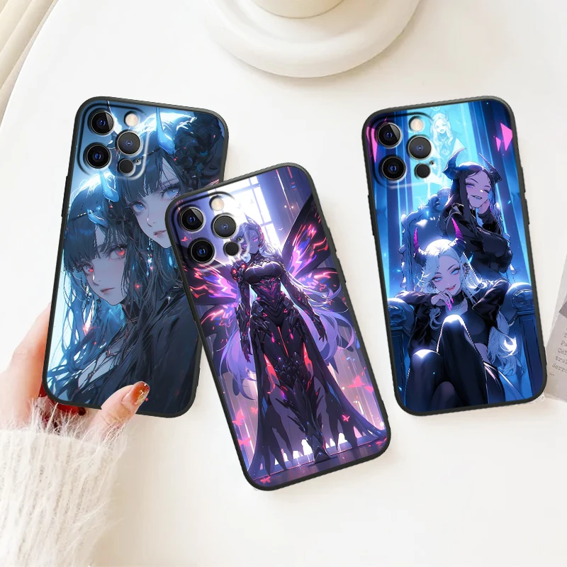 Anime girl beautiful For iphone 15 14 13 12 11 8 7 6 6S XS X MAX XR mini Plus Pro Max new Black Phone Case