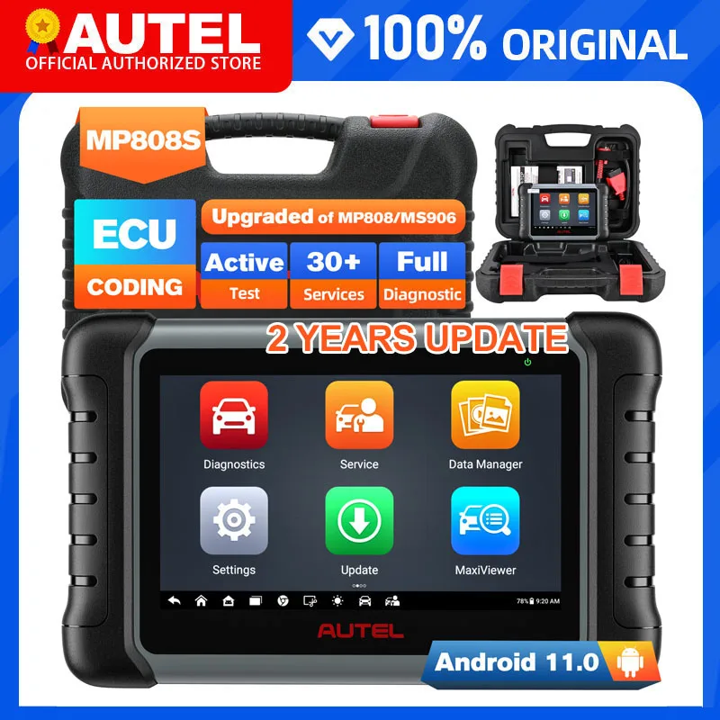 Autel Scanner MaxiPRO MP808S Car Diagnostic Tools Bi-Directional Scanner ECU Coding Diagnosis Advanced Same As MS906