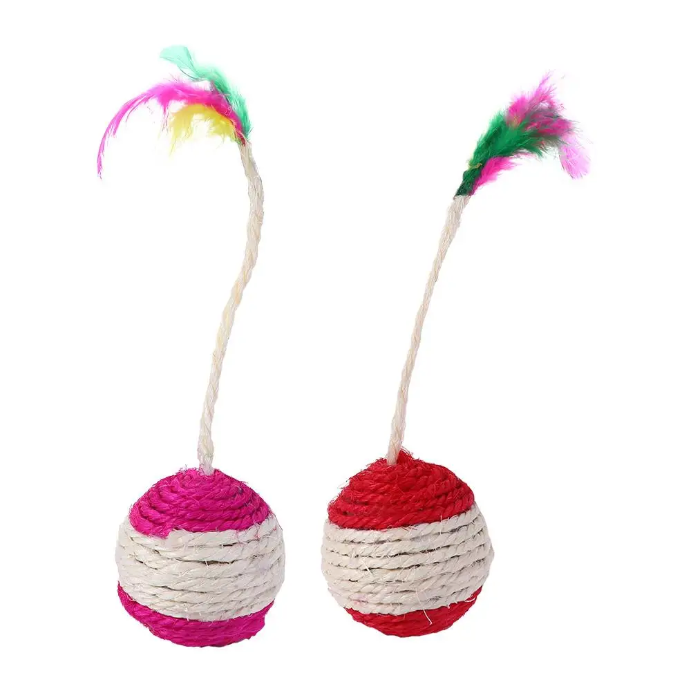 

Rotatable Catch Training Playing Sisal Cat Scratching Molar Ball Cat Scratching Ball Chew Ball Cat Balls