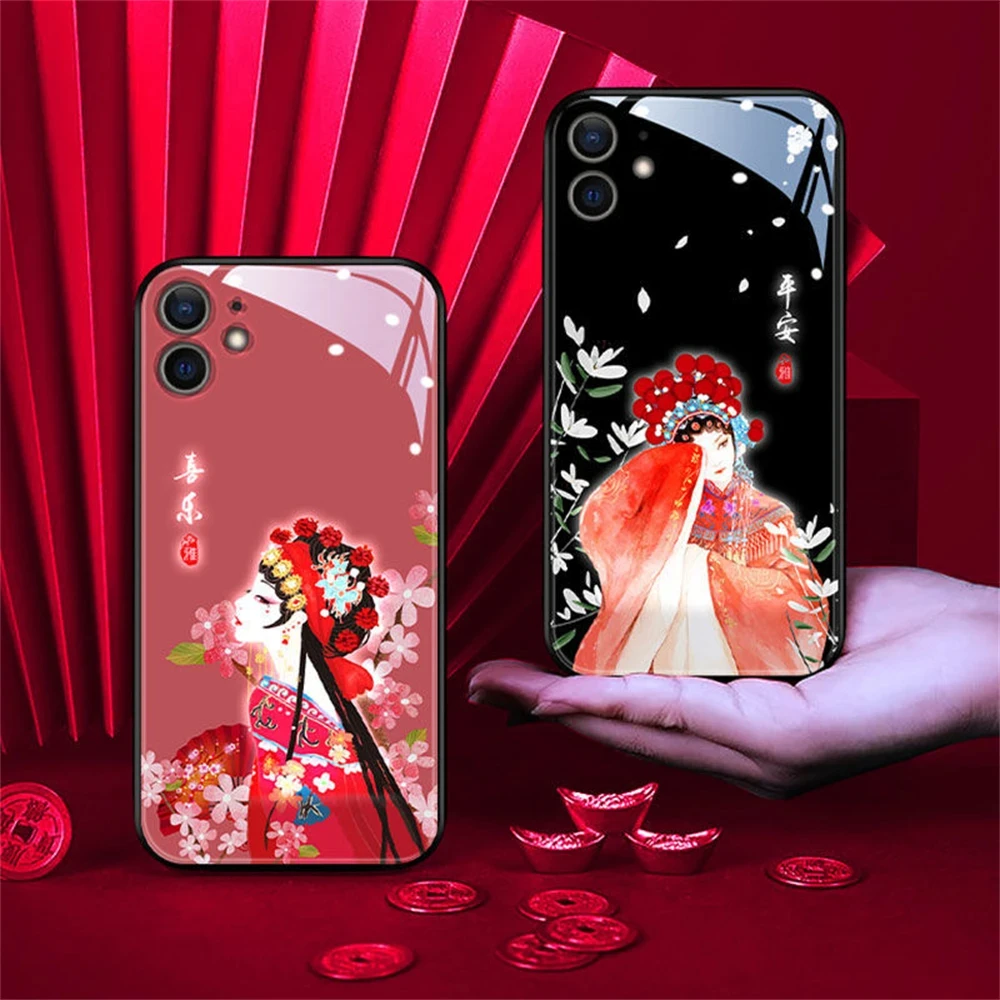 

For Samsung Galaxy S20 S21 S22 S23 Plus Ultra Note 10 20 A21S Chinese Classic Drama Design LED Light Up Phone Case