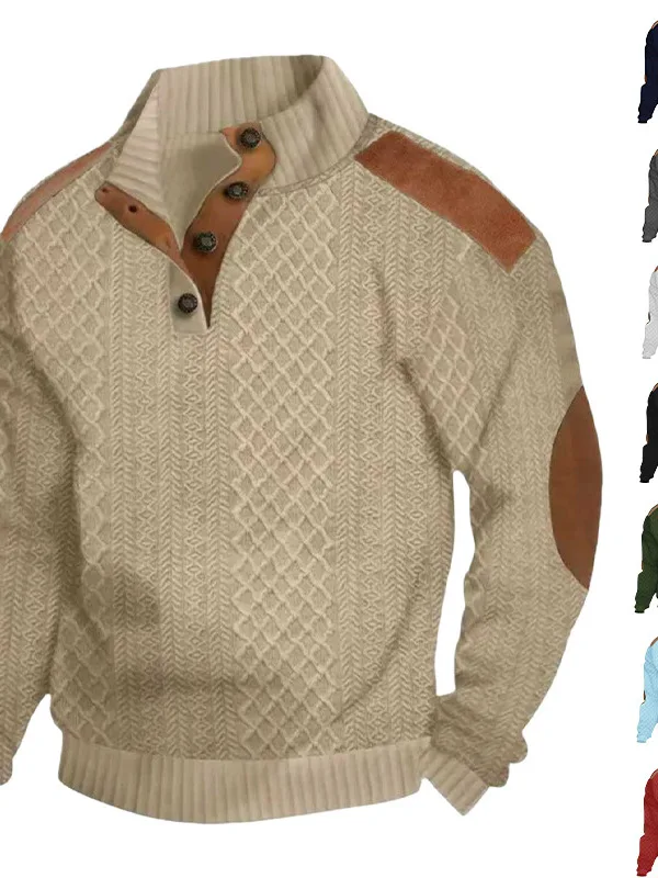 

Новая мужская утепленная футболка с длинным рукавом, с цветочной вышивкой, из замши, осенне-зимняя, повседневная, модная, в стиле колор-блок, футболка-хенли