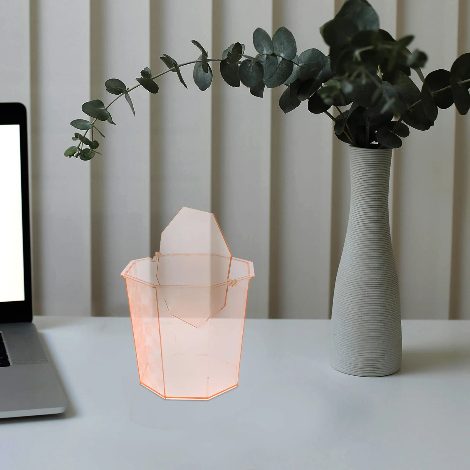 

Stylish Mini Trash Can with Lid Compact Size for Bedroom Office Desk Car Interior Bathroom Vanity Home Rubbish